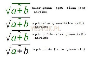 Rózne kolorowanie składni formuły.